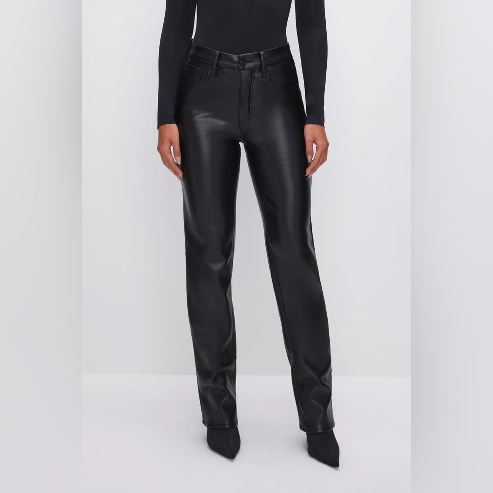 NWT Good American Good Icon Faux Leather Pants